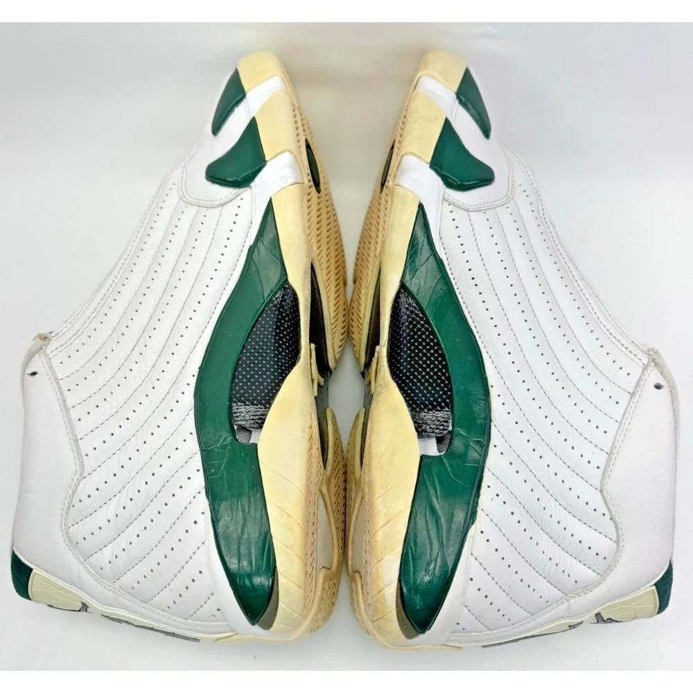 Nike Air Jordan 14 Retro Forest Green White 2005 Size 13 311832-131 No Laces - Picture 14 of 16
